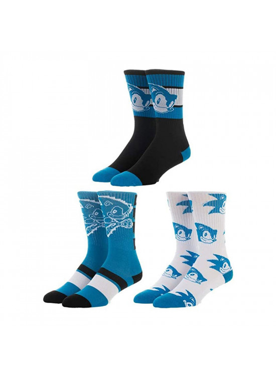 Bioworld SEGA Sonic 3 Pair Mens Athletic Socks